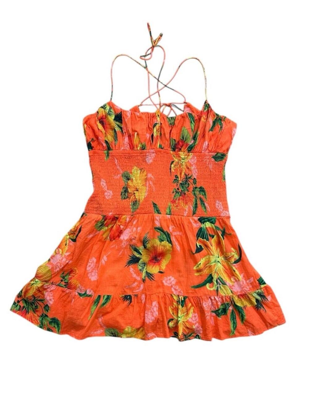 Anthropologie Smocked Drop Waist Mini Dress
